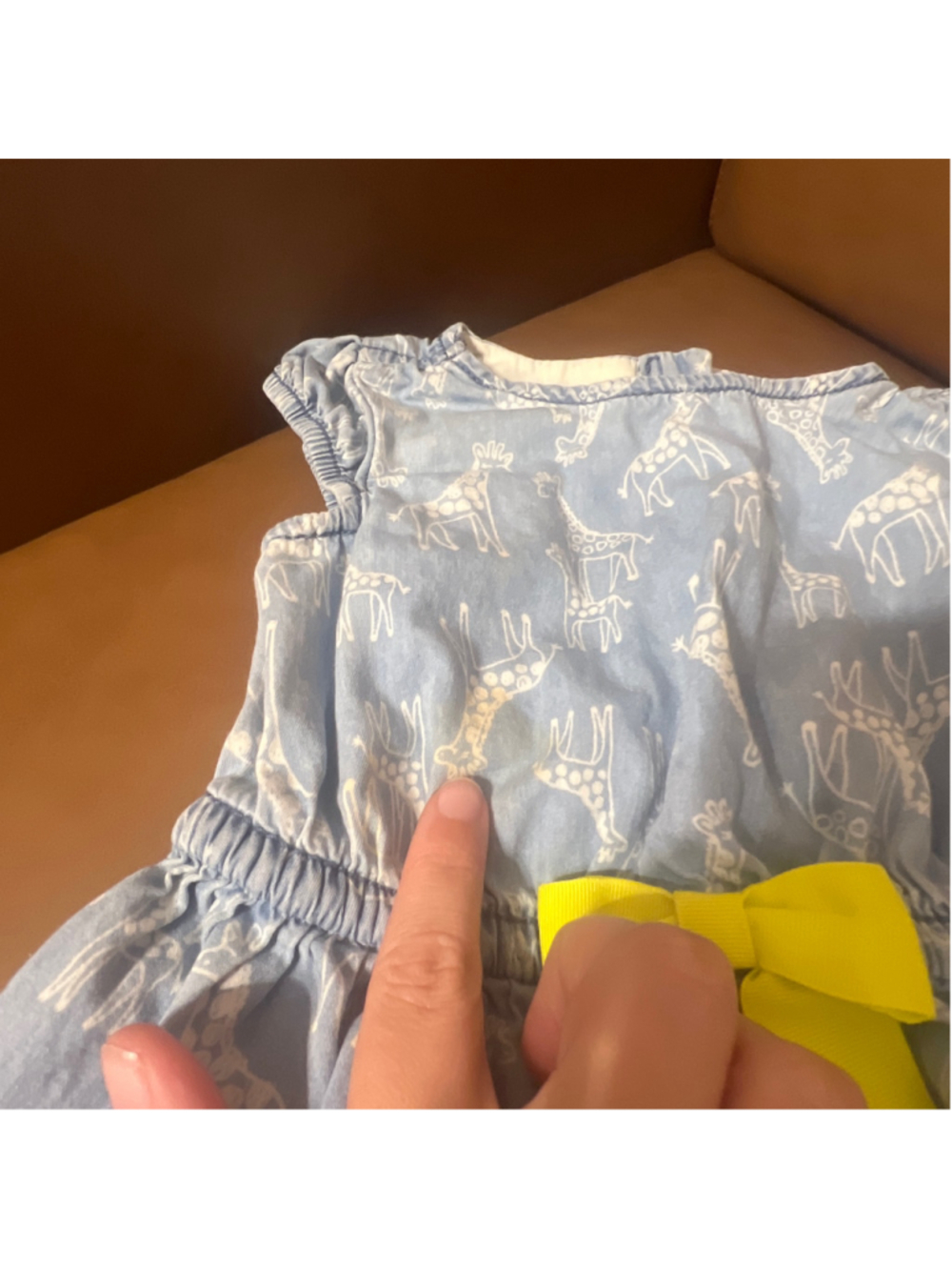 Girls Gymboree Giraffe Print Casual Dress Size 3T Blue and Yellow - Picture 4 of 6